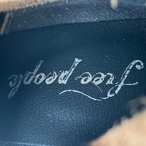 Free People Tall Slouch Boots Black Distressed Leather Block Heels 36 - Picture 4 of 9